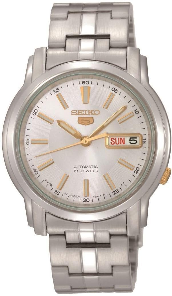 Mens Automatic Watch, Analog Display and Stainless Steel Strap SNKL77K1