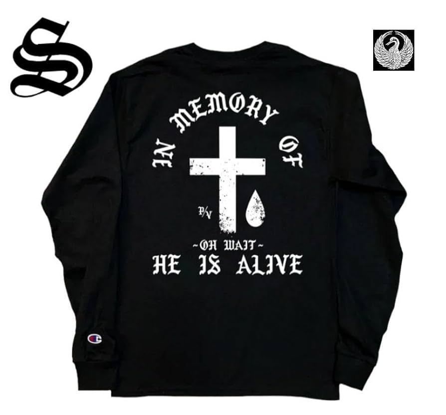 【SRVNTZ✙サーヴェンツ】He is ALIVE /ロンT S 黒 Amazon.co.jp: SRVNTZ✙サーヴェンツHe is ALIVE ロンT S 黒