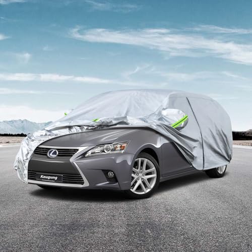 Image of Kaugung 6 Layers Car Cover Custom Fit Lexus CT-Series (2011-2025), Waterproof All Weather Resistant Outdoor Indoor Sun Rain Dust S Protection.(USA Warehouse,Within 3-7 Days) Silver