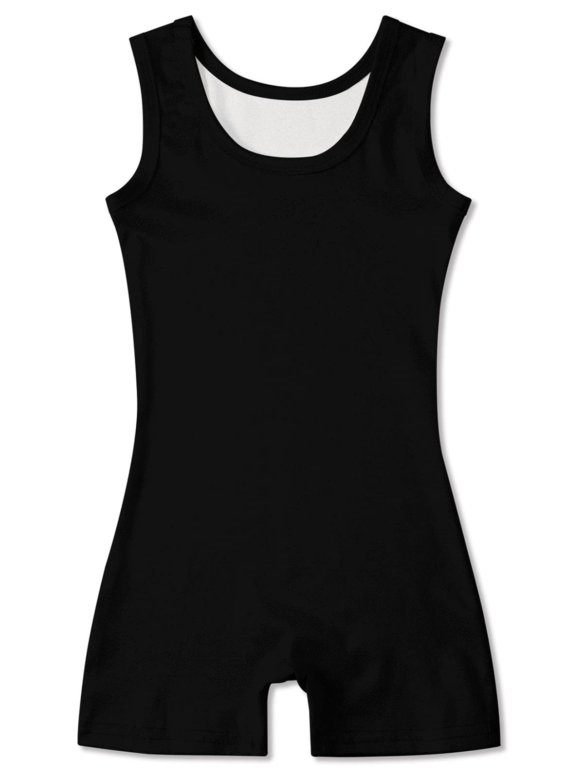 ACOCOPY Girls Leotards for Gymnastics Sparkly Biketards Unitard with Shorts Quick Dry Dance Outfits 4-9 Years — view 2