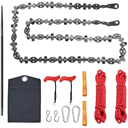 DlbvFoy 53 Inch Rope Chain Saw Manual Sharpening Limb Chain with 68 Teeth Polocket Land Pocket Cutting Trees Pocket Rope Pocket (53 Inches)