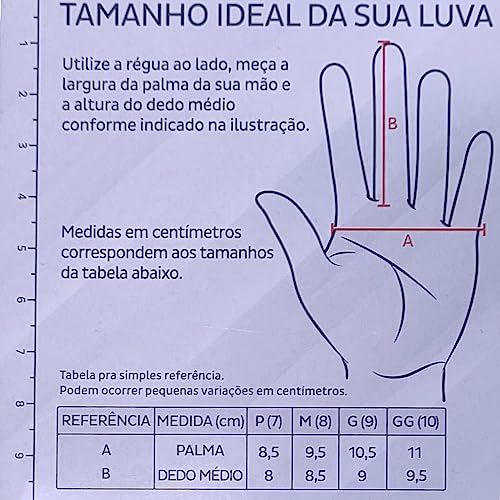 Luva Vinil Descartável Sem Pó - P, M e G - Caixa com 100 Unidades (M)