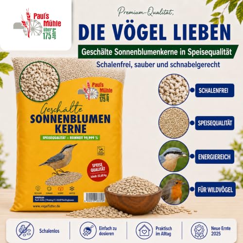 Paul´s Mühle - 5kg Sonnenblumenkerne geschält für Wildvögel Neue Ernte 2026