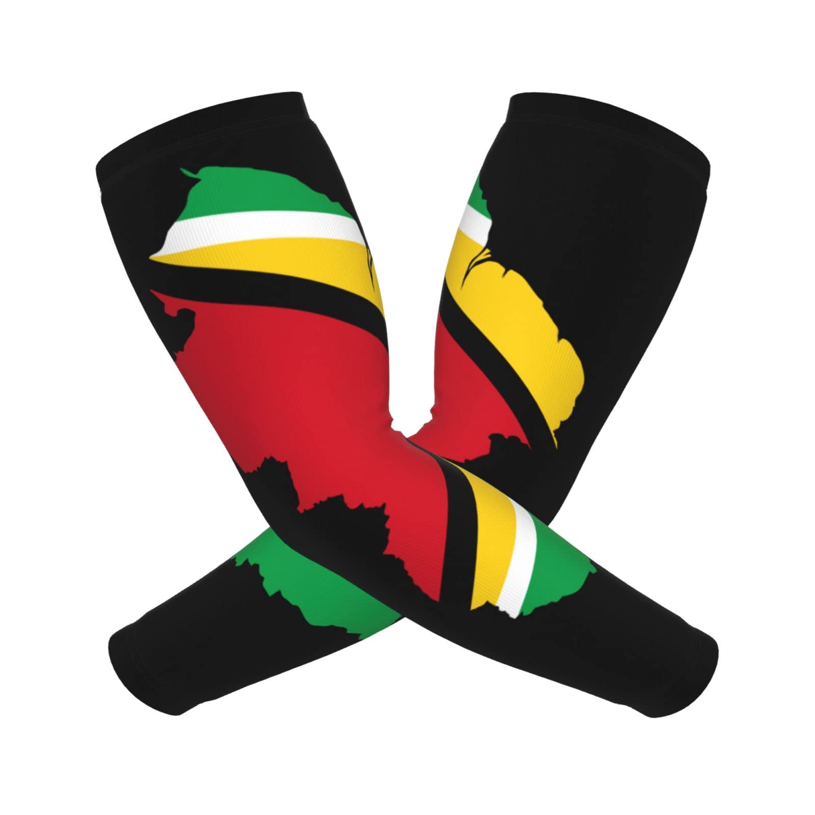 CUTEDWARF Guyana Flag Map Sun Protection Arm Long Sleeve Protector Unisex Outdoor Sports Protective Sleeve Guard