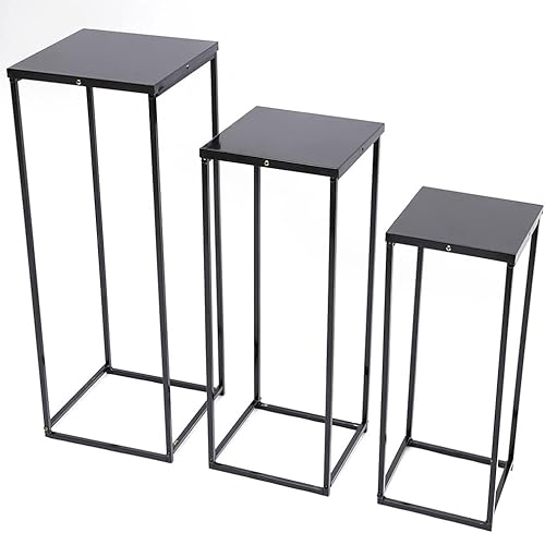 Miniatura 3 de Eapmic Soporte de metal para flores de boda, jarrón de piso, columna de flores, soporte geométrico para centros de mesa, arreglos florales de mesa,
