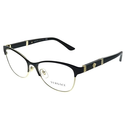 VE 1233Q 1366 Black Pale Gold Metal Cat-eye Eyeglasses 53mm