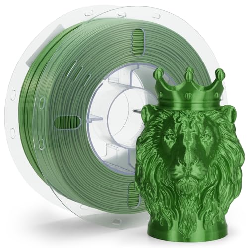 Image of VOXELAB Silk+ PLA Filament 1.75mm, Shiny Chrome-Like Finish with Enhanced Layer Adhesion, 1kg (2.2lbs) for Most FDM 3D Printers, Smooth & Flawless Printing(Green)