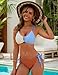 Blooming Jelly Womens Sexy 2 Piece Bikini Sets Cheeky High Cut Bathing Suit Color Block Textured U-Wire Swimsuits 2025(L,Color Block1)