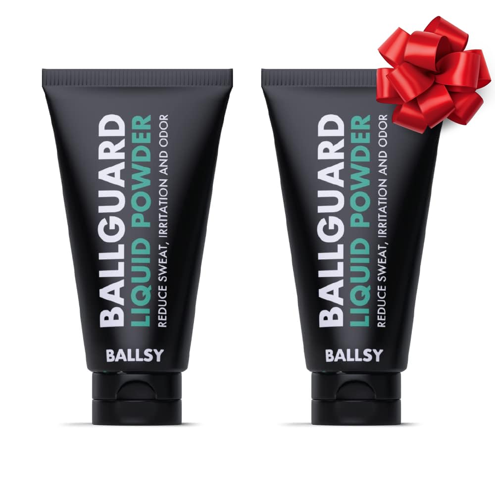 Ballsy Groin Deodorant for Men, Ballguard, Anti-Chafing, Anti-Itch Groin Cream, Quick Drying Liquid Powder, Protects from Sweat, Odor, and Irritation 3.4 oz (2 Pack)