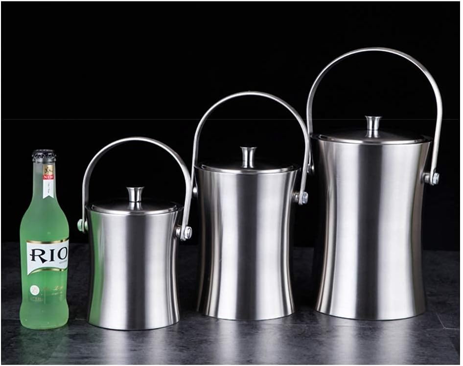 Ice Bucket Large Caliber Portable ice Bucket Stainless Steel ice Clip Insulated ice Bucket with Large Capacity Can be Used for Parties Cocktails etc.,Practical