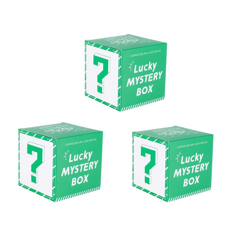 Three pcs Lucky Surprise Blind Boxes Suitable for Party Gifts, Holiday Surprise Events,Treasure Hunt Games, and Lottery Prizes (Green)