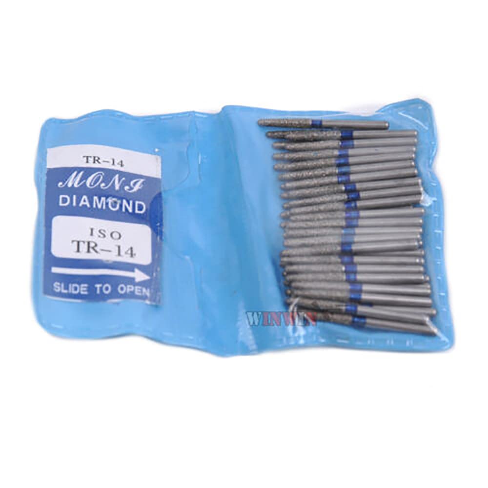 Tazrigo 1bag/ 50pcs 1.6mm Diamond Polishing FG High Speed Burs for Polishing Smoothing Polishers, TR-14