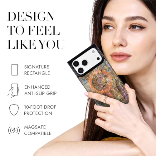 Image of COCOMII Rectangle for iPhone 18 Pro /17 Pro Case, Eclipse Abalone Shell