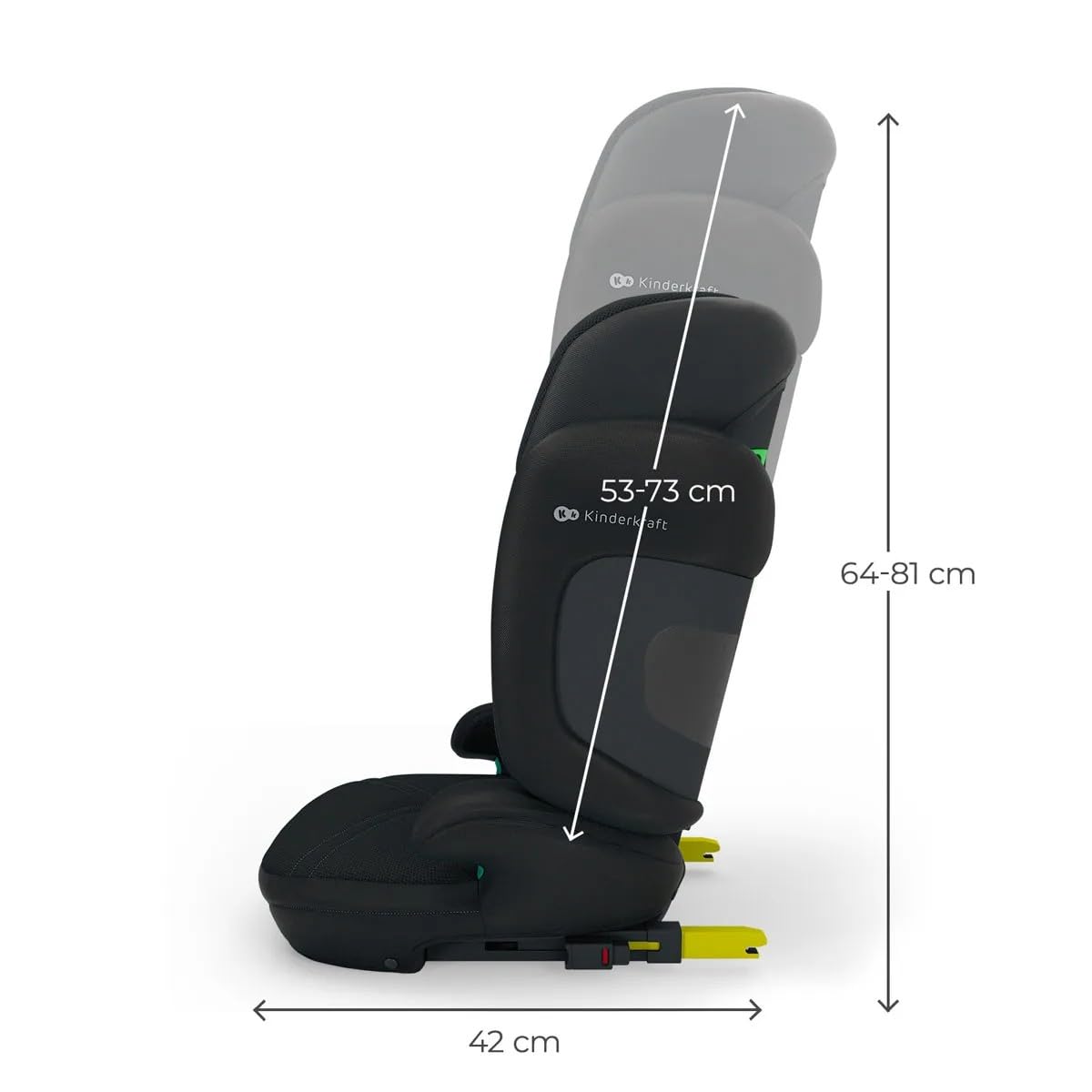 Kinderkraft XPAND 2 PRO i-Size fotelik dziecięcy 100-150 cm, z ISOFIX lub pasem samochodowym, regulacja wysokości i szerokości (DUO EXPAND), zagłówek H-GUARD+, ochrona przed uderzeniem bocznym SPS