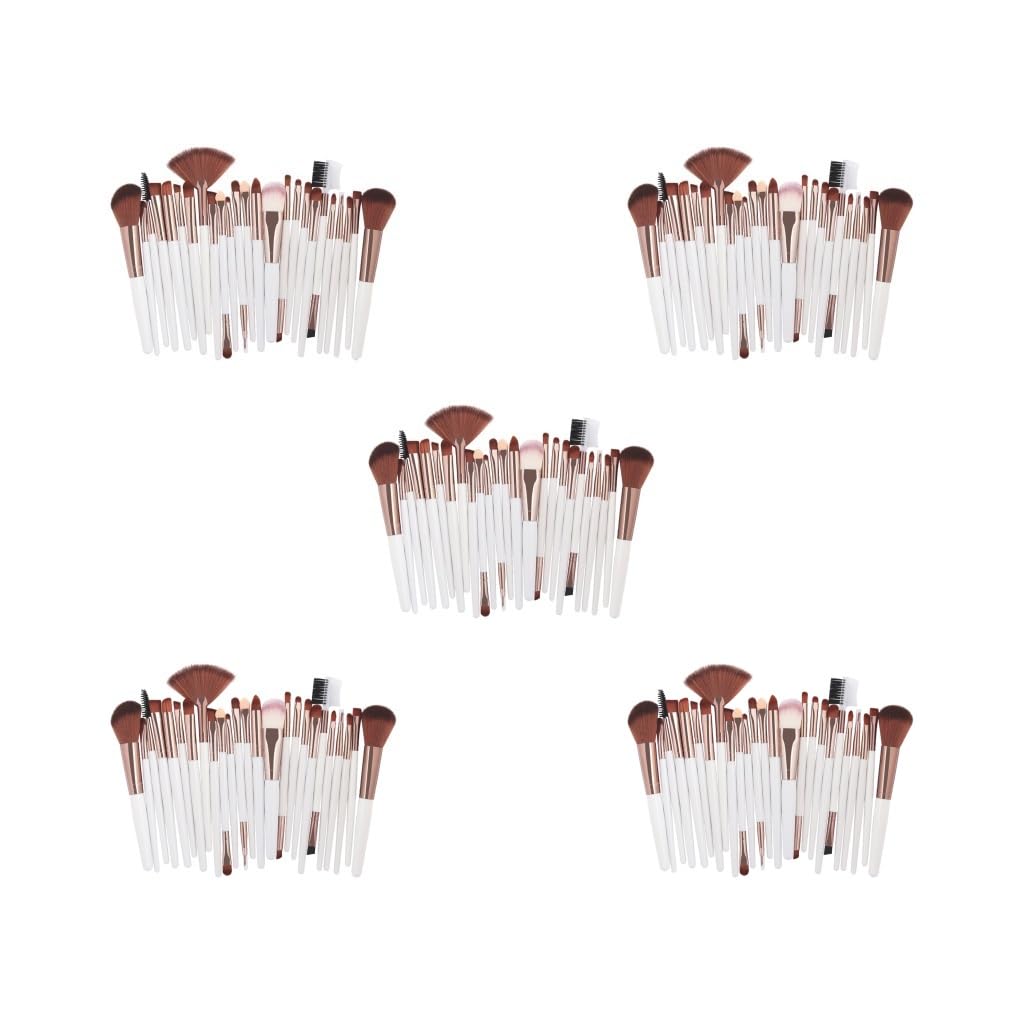 Make-up-Pinsel-Set für Foundation, Puder, Concealer, Mischen, weißer Kaffee, 25 Stück