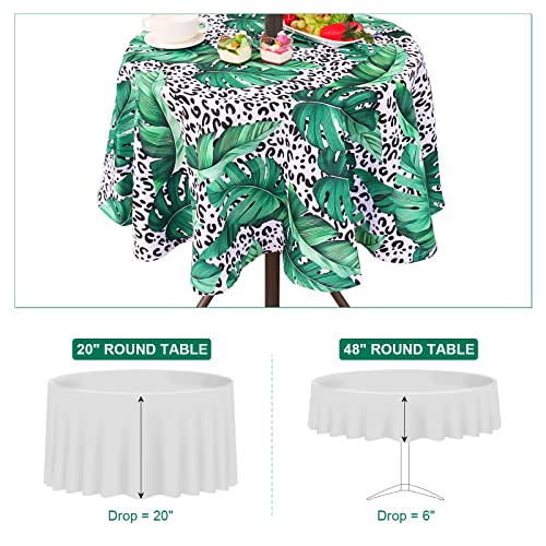 Squarepie Outdoor Indoor 60'' Round Tablecloth With Umbrella Hole And Zipper, Waterproof Patio Zippered Table Cloths For Spring Summer Party Picnic, Leopard Leaves #TOP3