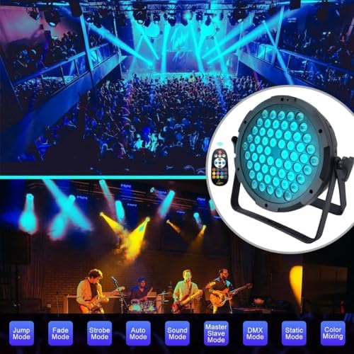 60LED RGB LED DJ Par Light - 90W DMX Control Sound Activated Stage Light Disco Light for Church Wedding Party Bar Club Mobile Music Live Show Entertainment 2
