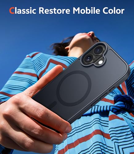 Image of FNTCASE for iPhone 16 Case Matte: Magnetic Slim Shockproof Full Covered Camera Protection Phone Cover - Military Drop Proof Anti-Scratch Durable Silicone Protective Cases