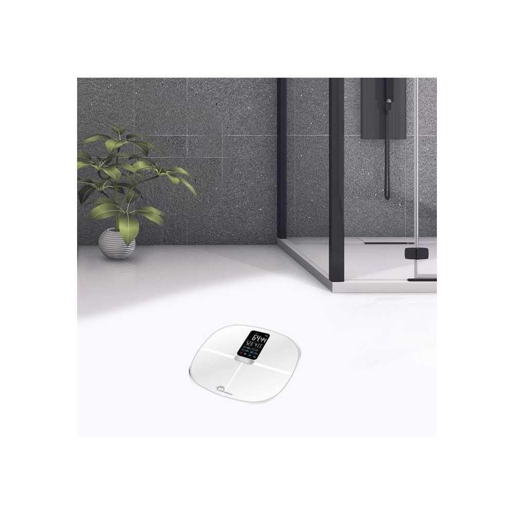Little Balance Cardio Connect 4 Classic Impédancemètre, Verre trempé, Blanc