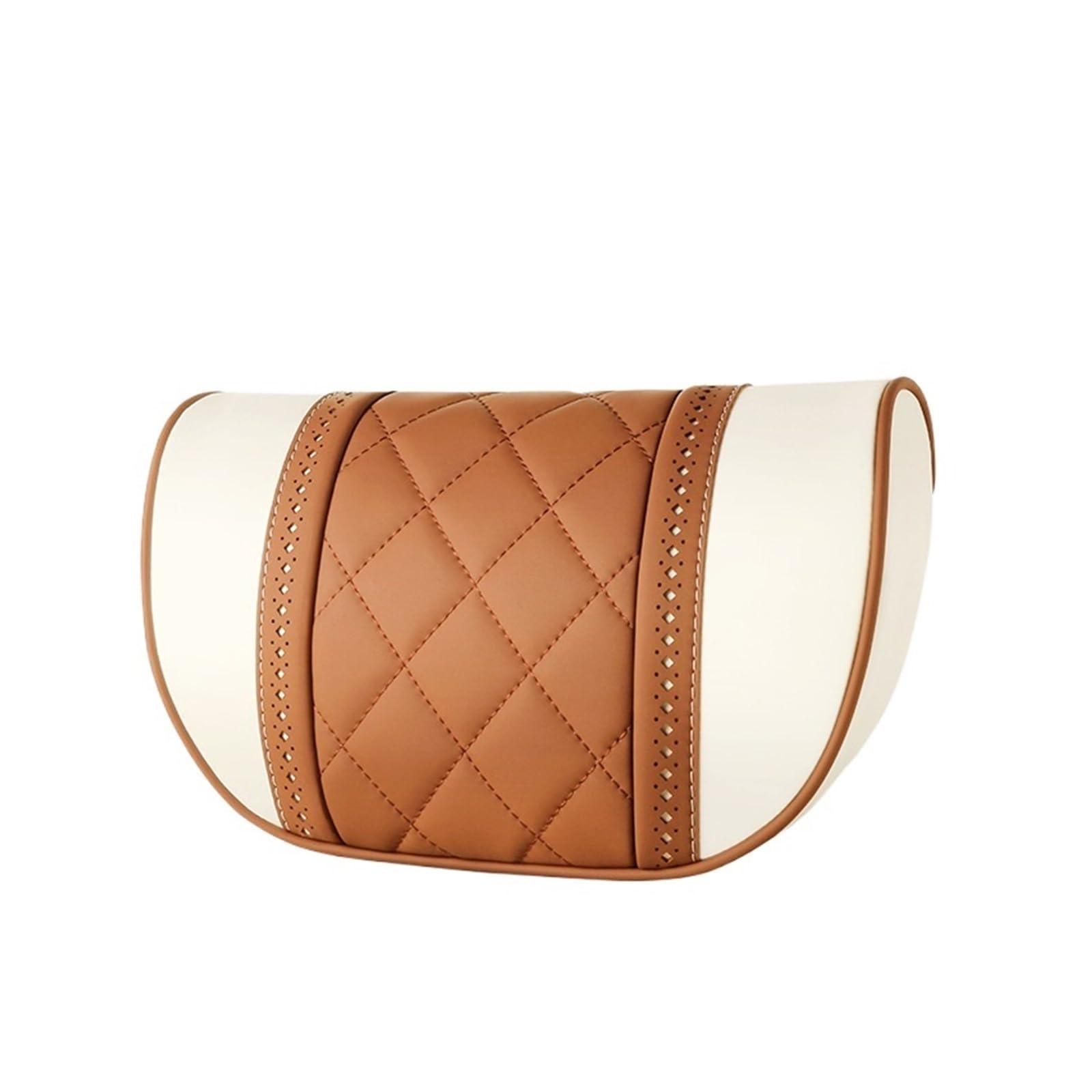 Poggiatesta in pelle per seggiolino auto adatto per poggiatesta cuscino poggiatesta auto cuscino per collo adatto per BMW (colore: beige marrone)