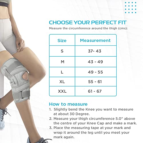 Image of Vissco OA Knee Brace - Open Type, Offloads the Pressure on the Knee - (Left) Grey - Medium