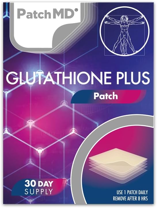 PatchMD Glutathione Plus™ 30 Daily Topical Patches. 100% Natural & Vegan. Allergy & Filler Free. High Absorption and More bioavailable. Suitable for Sensitive stomachs & bariatric.