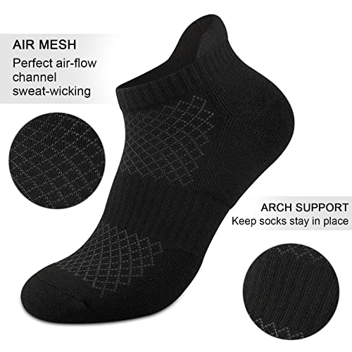 COOPLUS Mens Cotton Socks Ankle Athletic Cushion Running Socks for Men Moisture Wicking Breathable 6 Pairs2