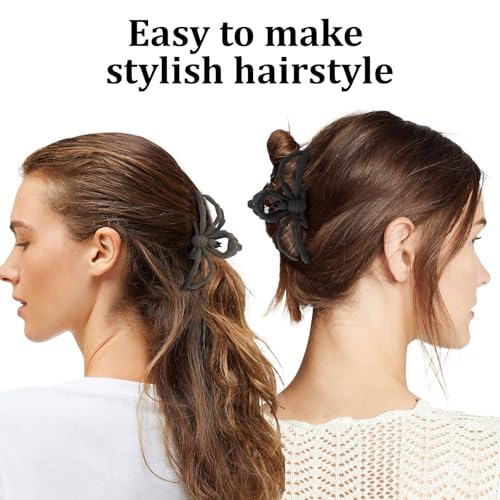 Pinzas para cabello Halloween araña 4 piezas miniatura 4