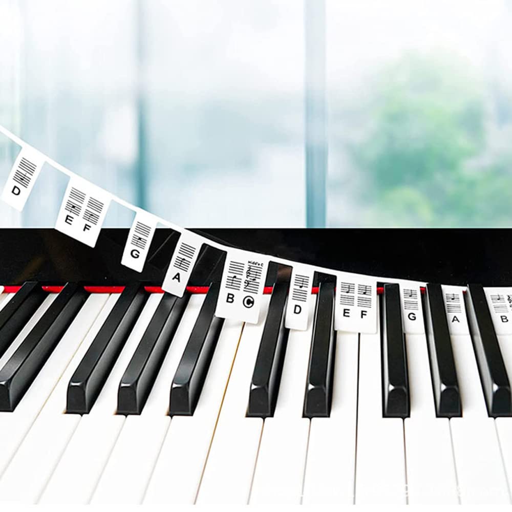 Autocollant Piano 88 Touches,Autocollant Note Piano,Étiquettes en Silicone pour Piano pour Débutants et Enfants pour pratiquer