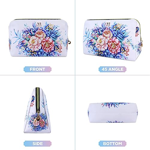 Image of NFI essentials Makeup Pouch Set of 3 Piece, Stylish Pouches for Makeup Accessories, Travel Pouch for Women, Cosmetic Pouch, Vanity Case, Jewellery Pouch, Toiletry Make up Bag