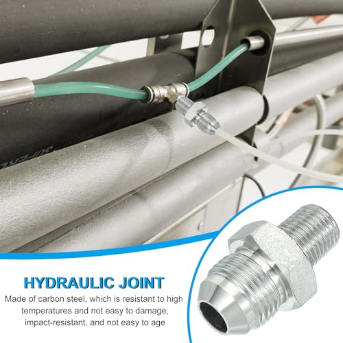 Image of PATIKIL Pipe Adapter Connector 3 /4 inch Male 74 Flare JIC x 1 /4 inch Male R Pipe Fitting 2 Pcs Oil Feed Restrictor Fitting Hydraulic Connector for Oil Steam Water Pipelines System