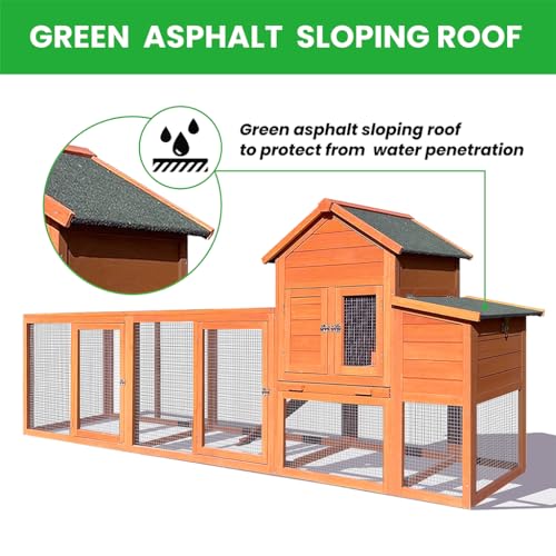 Amzoss 65542557 122 Inch Large Chicken Coop Wooden Backyard Hen House thumb #4
