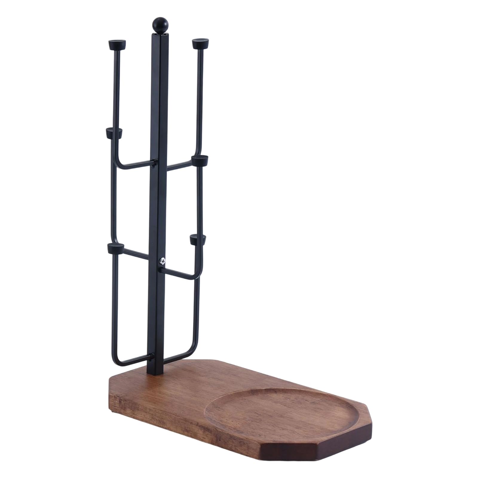 Kalttoy Space Saving Vertical Mug Rack Holds 6 Cups and Coffee Pots Kitchen Countertop Organiser Tray Cup Display Stand Coffee Accessories Organiser