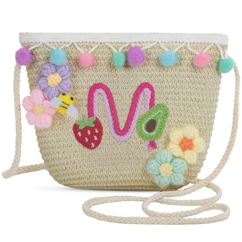 Bolso tote pequeño de paja tejido para playa verano miniatura 1