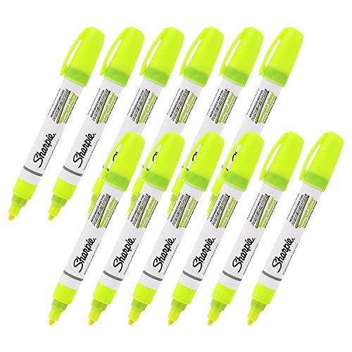Sharpie Plastic Water-based Medium Point Fluorescent Yellow Paint Marker 36