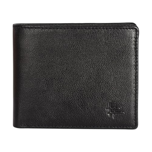Black Top Grain Leather Wallet for Men | RFID Blocking | Extra Capacity Slim Bifold Wallet with 2 cash Comp, 2 ID &10 credit card Slots | Ultra Strong Stitching | Gift for Him (Black)