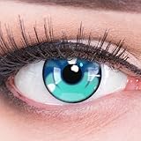 Meralens farbige Kontaktlinsen Anime Arc 3 Blue crazy fun blaue Jahreslinsen 1 Paar ohne Stärke mit gratis Linsenbehälter – Top Qualität für Fasching, Karneval, Halloween, Cosplay