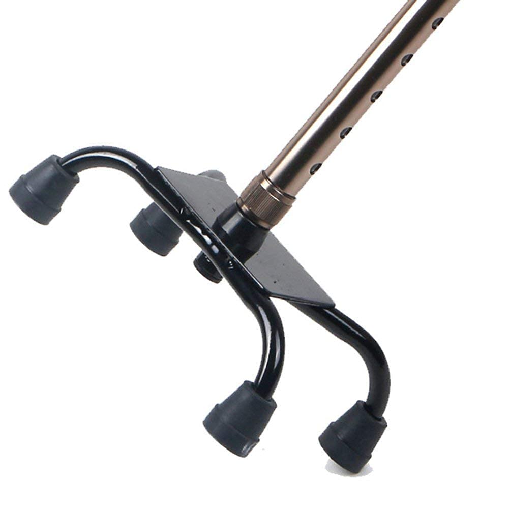 bastón telescópico de Aluminio de Aluminio Regulable en Altura Asistencia médica con Base Grande 4 Patas Negro Vision