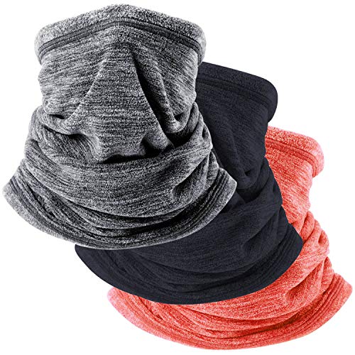 Yoklili Pack of 2 Winter Neck Warmer Gaiter, Soft Polar Fleece Windproof Face Mask for Cold Weather Ski Snowboard