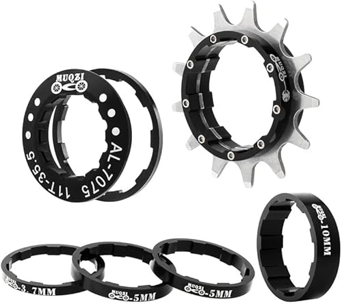 Bibike Kit de conversión de velocidad única 13T/14T/15T/16T/17T/18T/20T/22T Cassette y espaciadores de una sola velocidad Negro 13T,Negro 16T,Negro