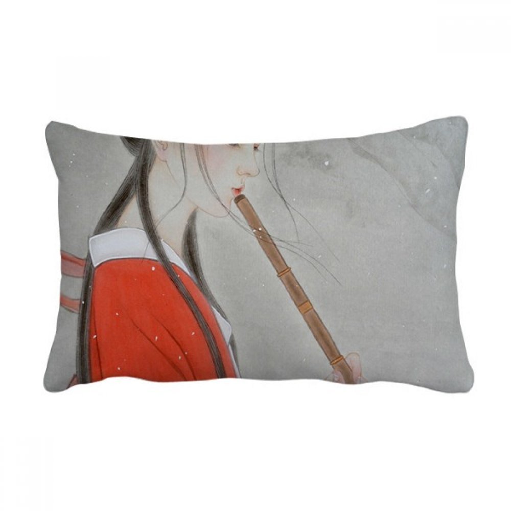 Peinture chinoise flûte coussin déco pour salon chaleureux