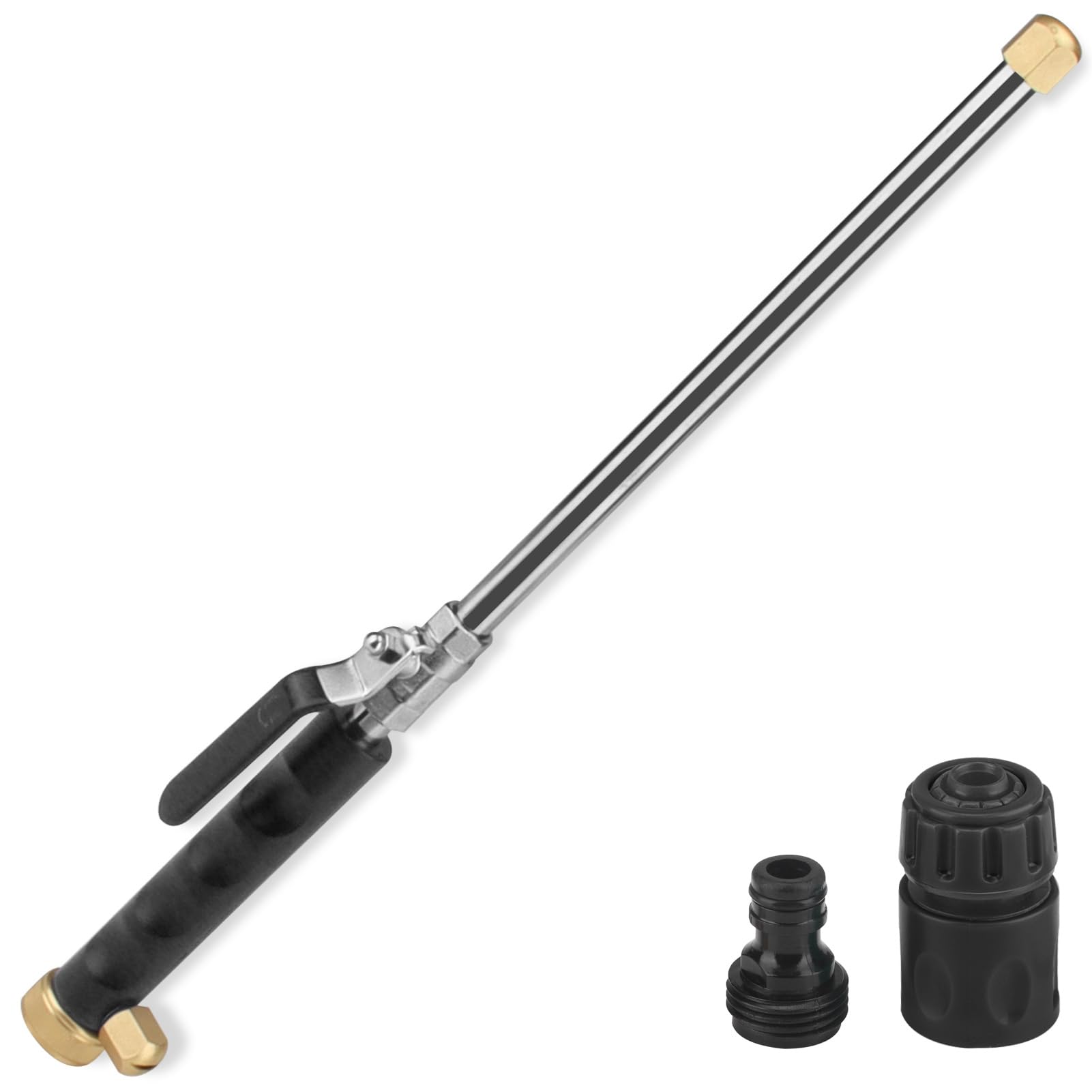 High Pressure Power Washer Wand, Hydro Jet Nozzle for Garden Hose, Watering Sprayer Cleaning Tool, Wand Lance for Gutter Patio Car Pet Window Glass, Black/2