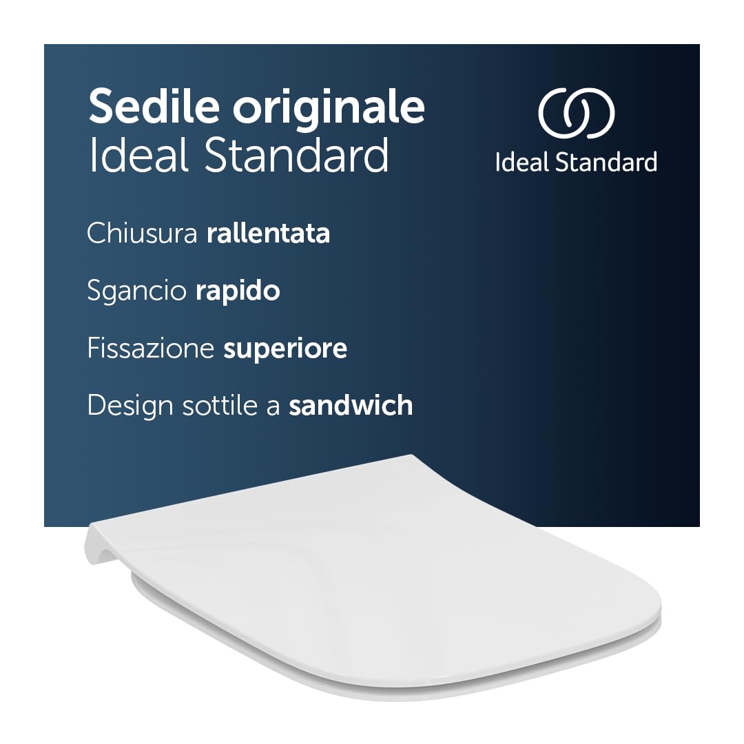 Ideal Standard i.life A sedile WC con SoftClose, sottile – Bianco (Alpin)