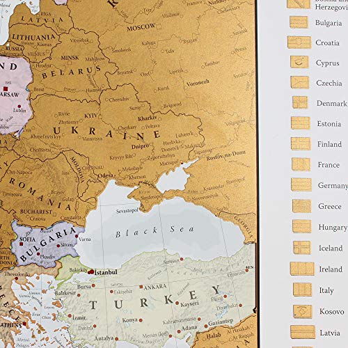 Kraskaart van de wereld op posterformaat met geschenkkoker + Kraskaart van Europa - Maps International maakt al ruim 50… - Afbeelding 8