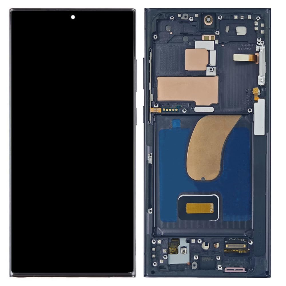 It'Go OLED HD (6.7 inch) Display per Samsung S23 Ultra 5G S918 con Impronte digitali LCD di Ricambio Touch Screen con Strumento Nero con Cornice di Alta qualità