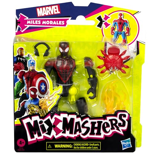 MixMashers Marvel Spider-Man, Figurine Miles Morales à mélanger et Combiner avec Accessoires