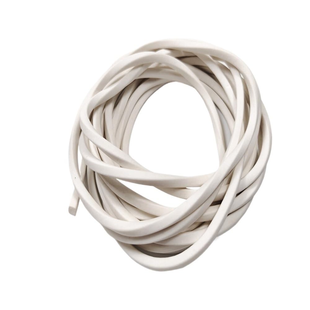 Anyaciy One Color Cord Sealing Gasket Silicone Sponge Sealing Strip, 2M Long Small Square White Foaming Strips, Rectangle 1 Piece(3X5mm)