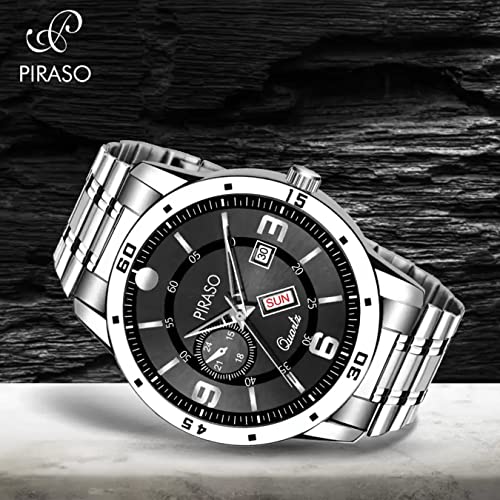 Image of PIRASO Analog Day and Date Working Display MESH Strap Watch for Men & Boys