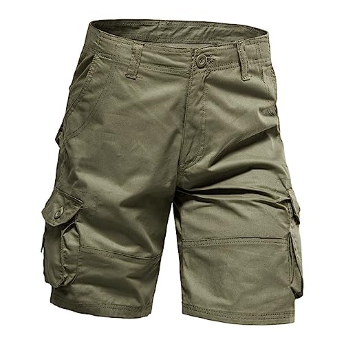 Pantalones Cortos Deportivos para Hombres, Shorts Deporte Hombre con Bolsillos, Color sólido Verano Hombres Primavera Verano (Amarillo,36)