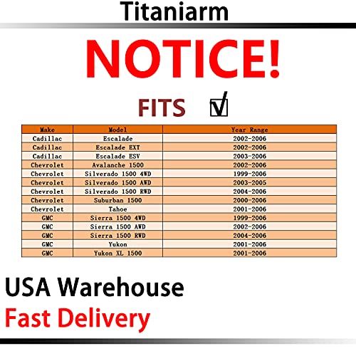 Titaniarm 10Pcs Set Automotive Replacement Kit,Upper Control Arms With Ball Joint,Stabilizer Sway Bar Link,Tie Rod Ends Inner And Outer,Suspension Ball Joints,For Cadillac Gmc #TOP1